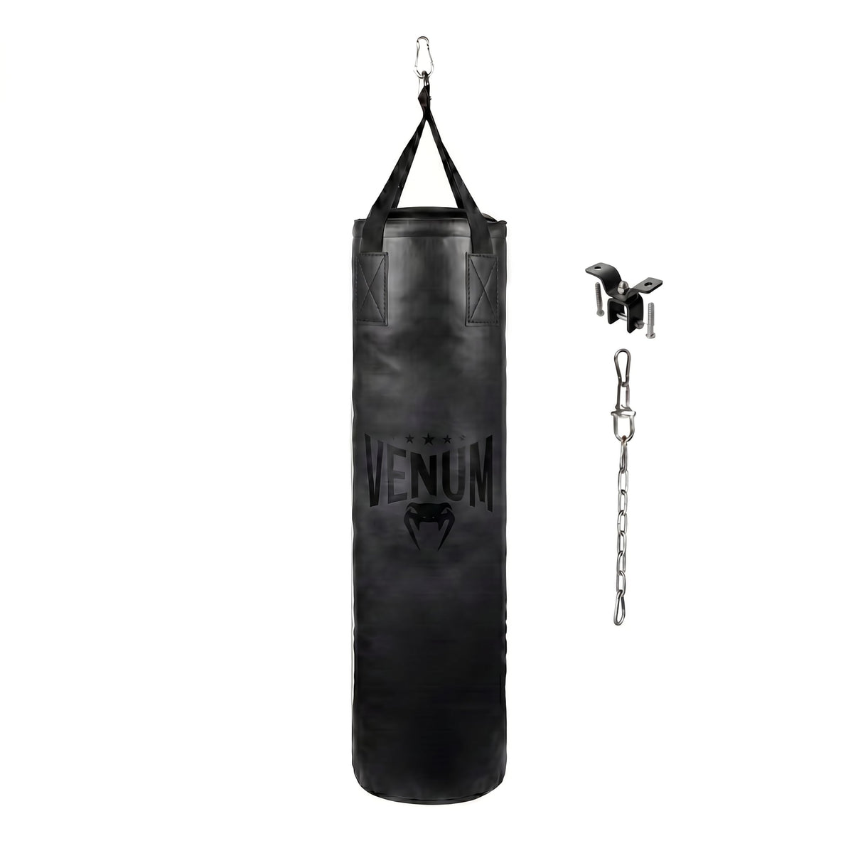Venum Origins Punching Bag (Ceiling Mount Included) - Black/Black, 100 lbs