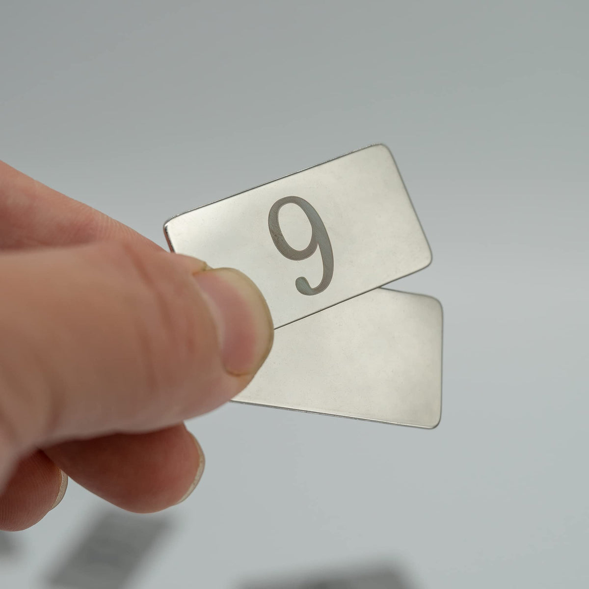 StayMax Rectangle Metal Numbered Tags Stainless Steel Number Tags Key Tags with No Holes (1-10)