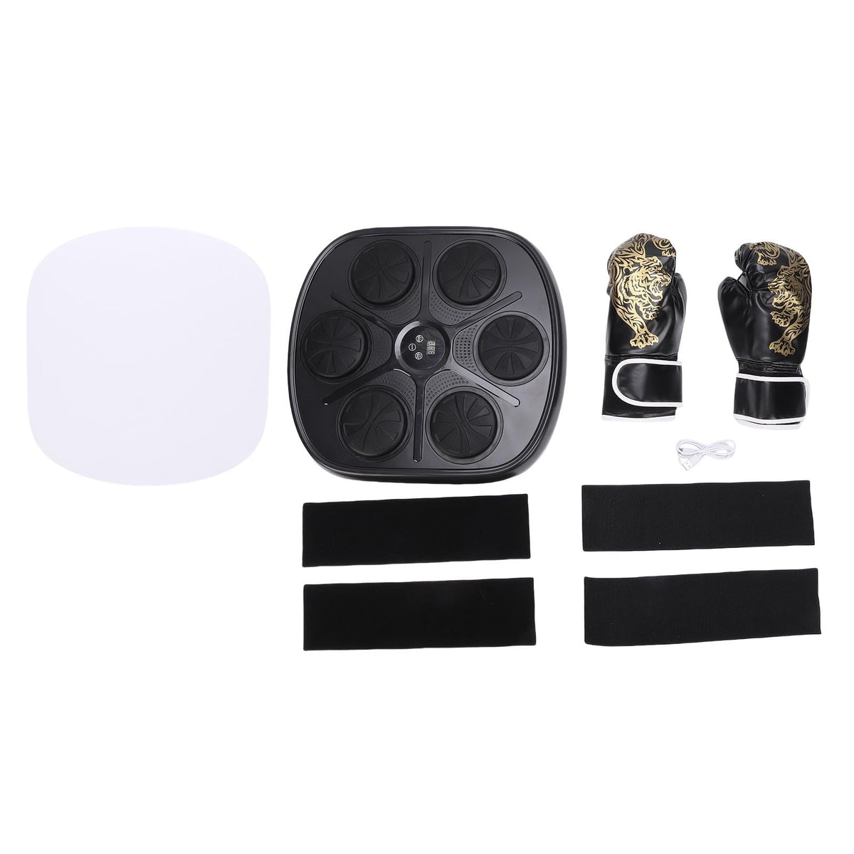 Asixxsix Music Boxing Machine, Interactive Punching Trainer with Boxing Gloves, 9 Modes 9 Speeds Wall Mounted Electronic Boxing Target for Adults Kids Home Gym Office Workout