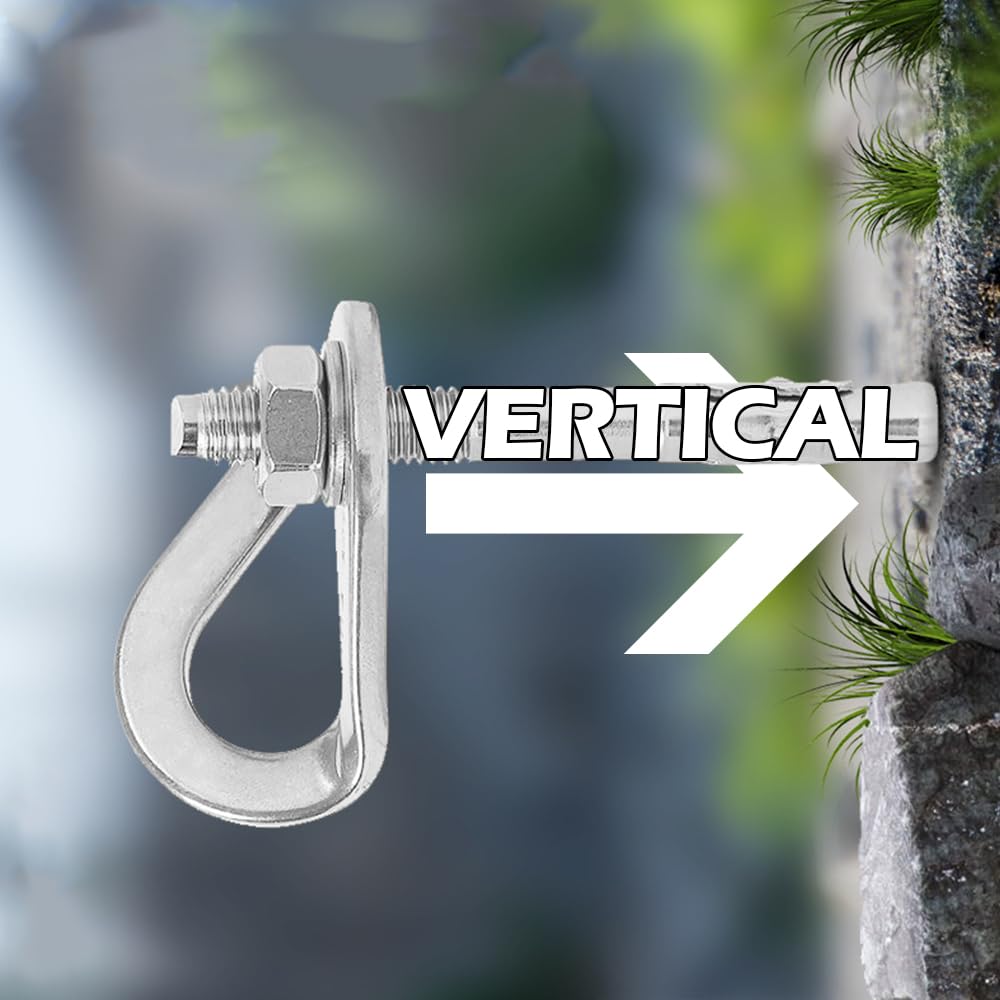 YERGOFE Climbing Holds Anchor Set - 1 PCS - Stainless Steel Bolt Hanger and Bolt Heavy Duty Climbing Holds Weight 2500KG for Indoor Outdoor Climb Train (1, 8MM)
