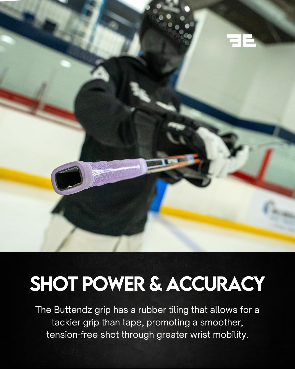 Buttendz Fusion Z Hockey Stick Replacement Grip - Reusable Design, Small Knob Player Grip for Top Hand Mobility, Fits All Stick Sizes (Blue, White Drip)
