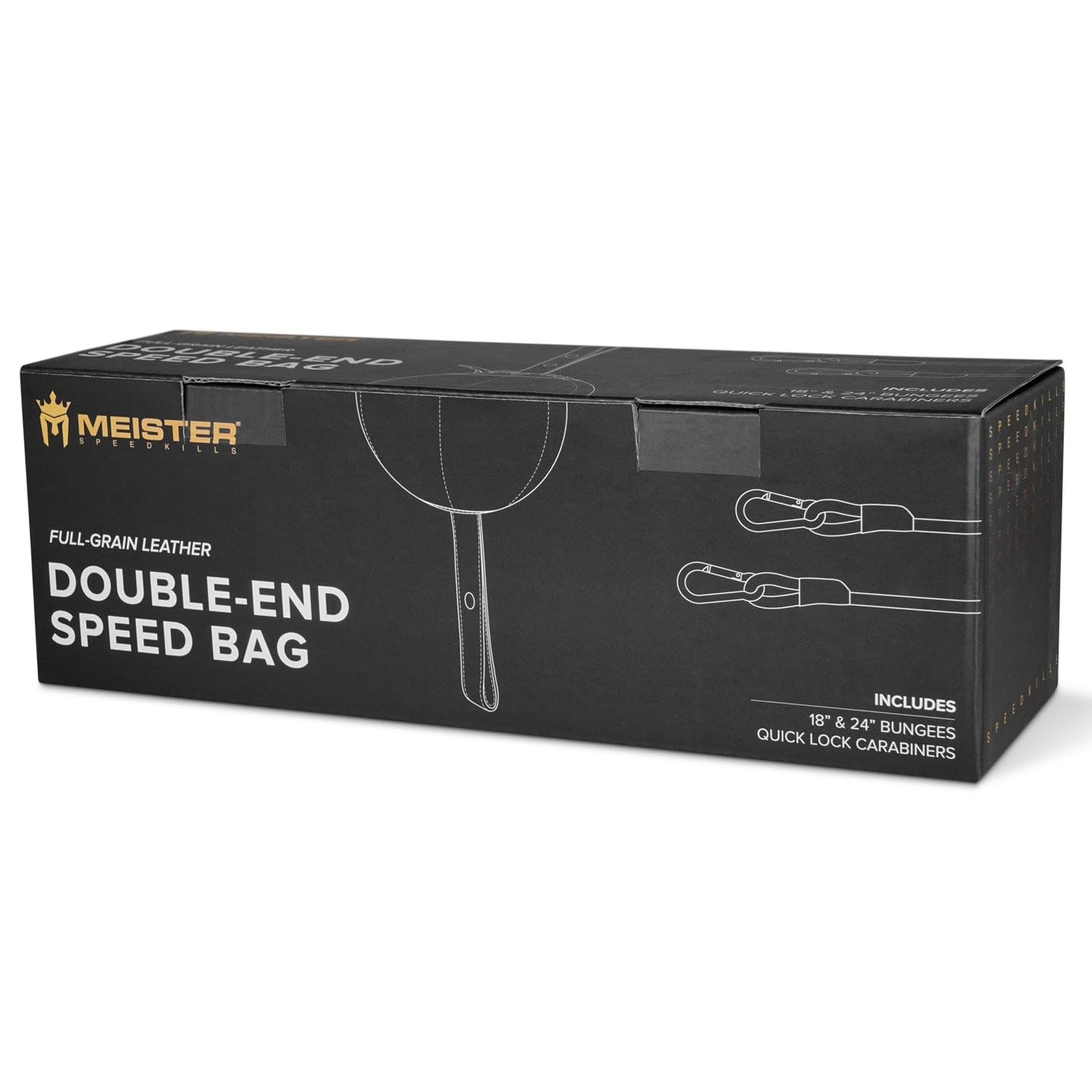 Meister SpeedKills Leather Speed Bag w/Lightweight Latex Bladder - Black - Small (7.5" x 5") (19 cm x 12.7 cm)