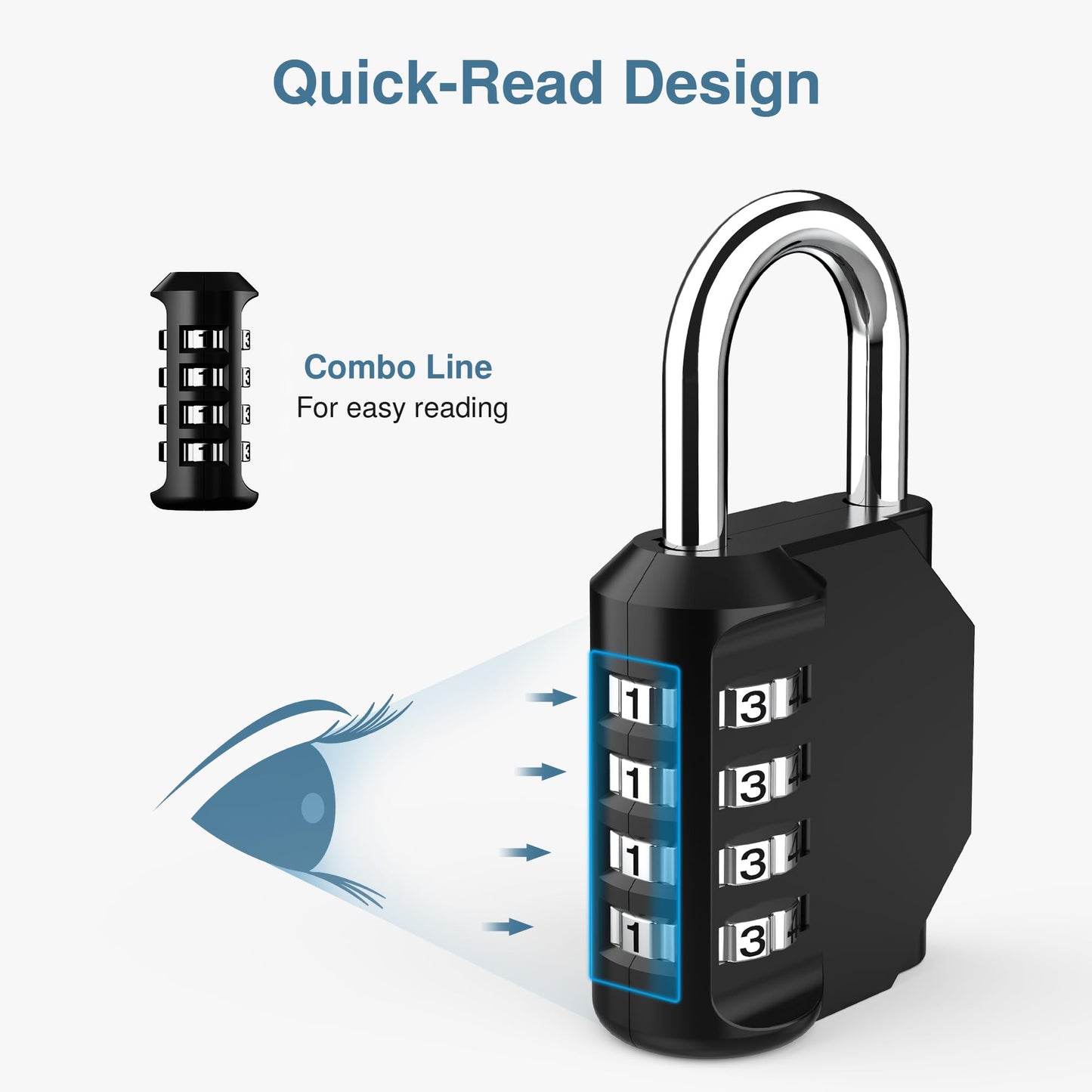 Puroma 2 Pack Combination Lock for Locker 4 Digit Outdoor Waterproof Padlock for School, Gym, Sports, Fence, Toolbox, Gate, Case, Outdoor, Hasp Storage (Silver & Black)
