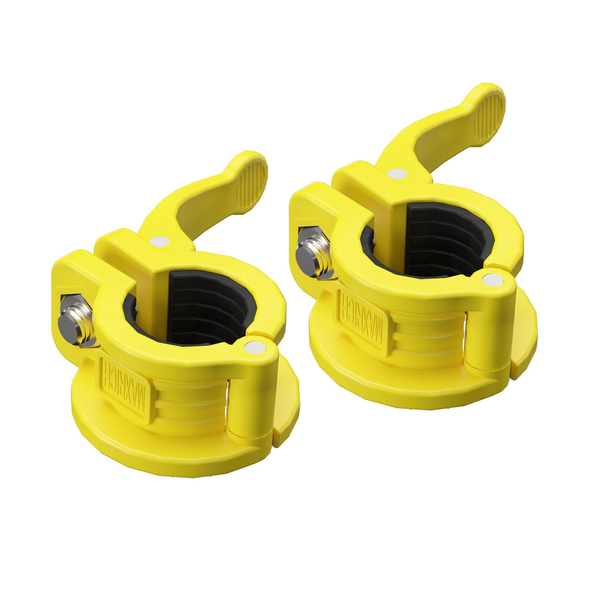 MAXRICH T Barbell Clamp 1 inch Multiple Sizes & Adjustable Weight Clips for Barbell Quick Release Barbell Clips|Barbell Collar Bar Locks for Weight Lifting (Yellow)