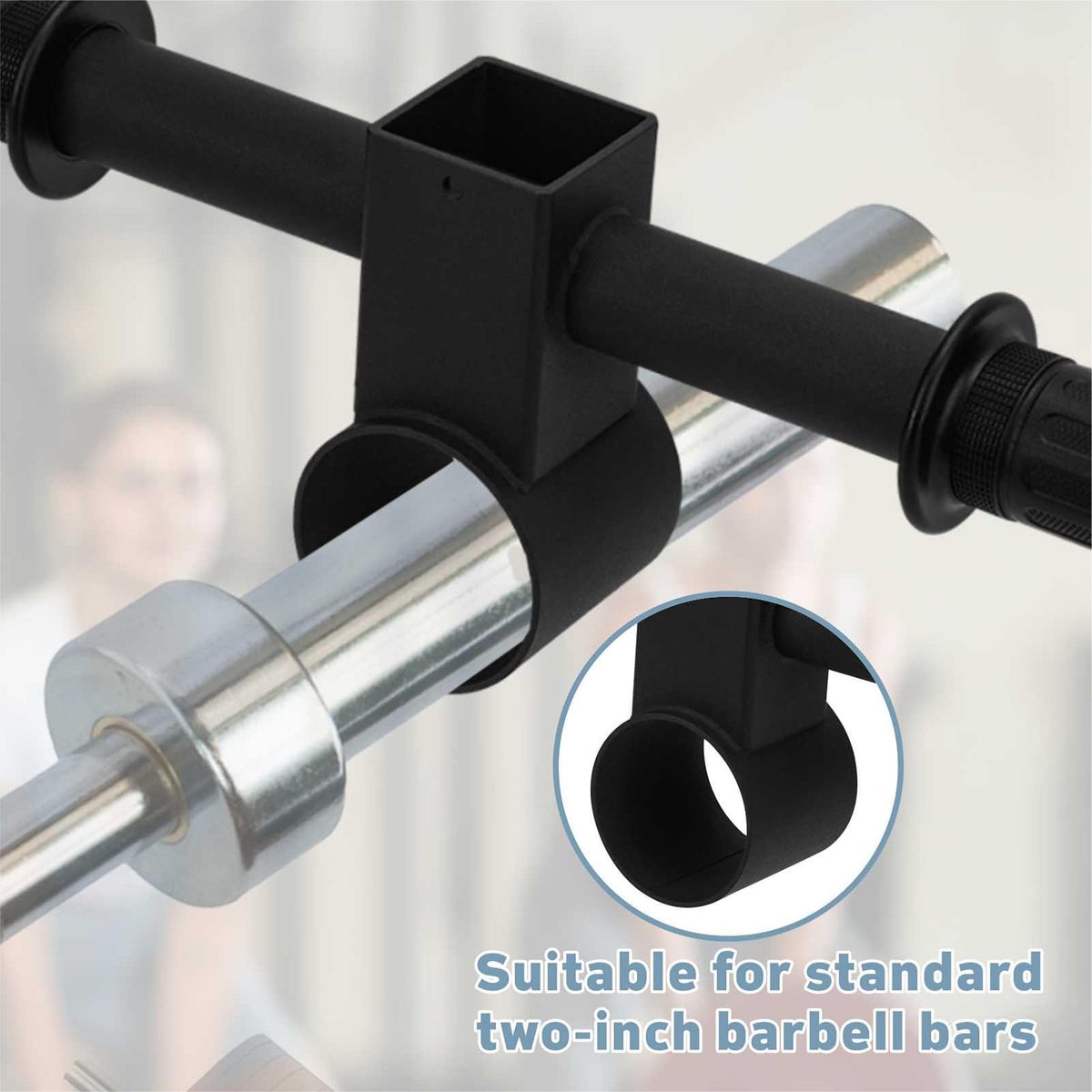 YZZHAJ T Bar Row Barbell Handle, T Bar Landmine Handle Attachment for Olympic Barbell Bar, Landmine Handle T Row Attachment with Rubber Grip Fits 2inch Strength Training Bars