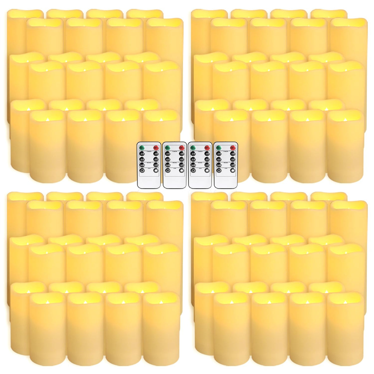 fclayvts 96-Pack LED Flameless Candles with Remote Control - Perfect for Parties, and Special Occasions(Three Sizes)