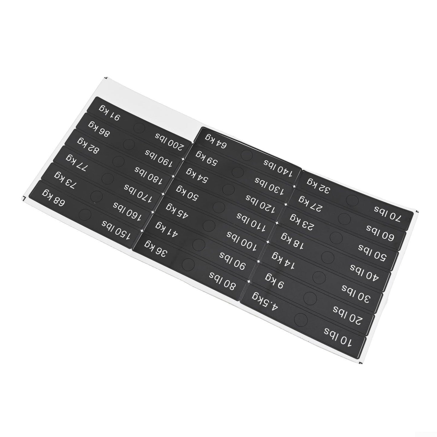 10LB-340LB Fitness Equipment Weight Stickers, PP Labels for Gym Weight Stack Blocks, Quick Identification for Dumbbells Barbells and Cable Machines, Black(10LB-200LB)