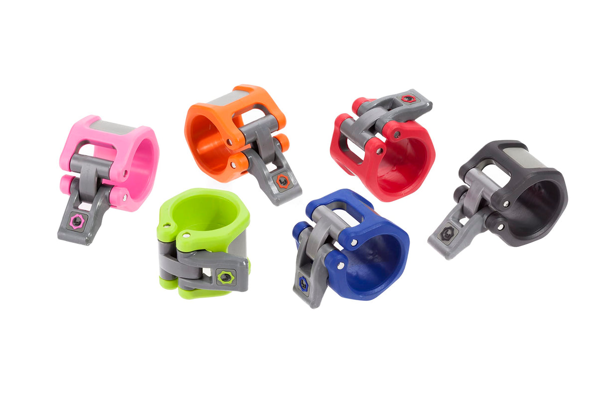 Lock-Jaw Barbell Collars HEX Olympic Barbell Clamps 2 Pcs – Heavy Duty Bar Clamps for 2” & 50mm Olympic Bars – Secure Weight Bar Clamps for Strength Training & Home Gym Accessories – Blue