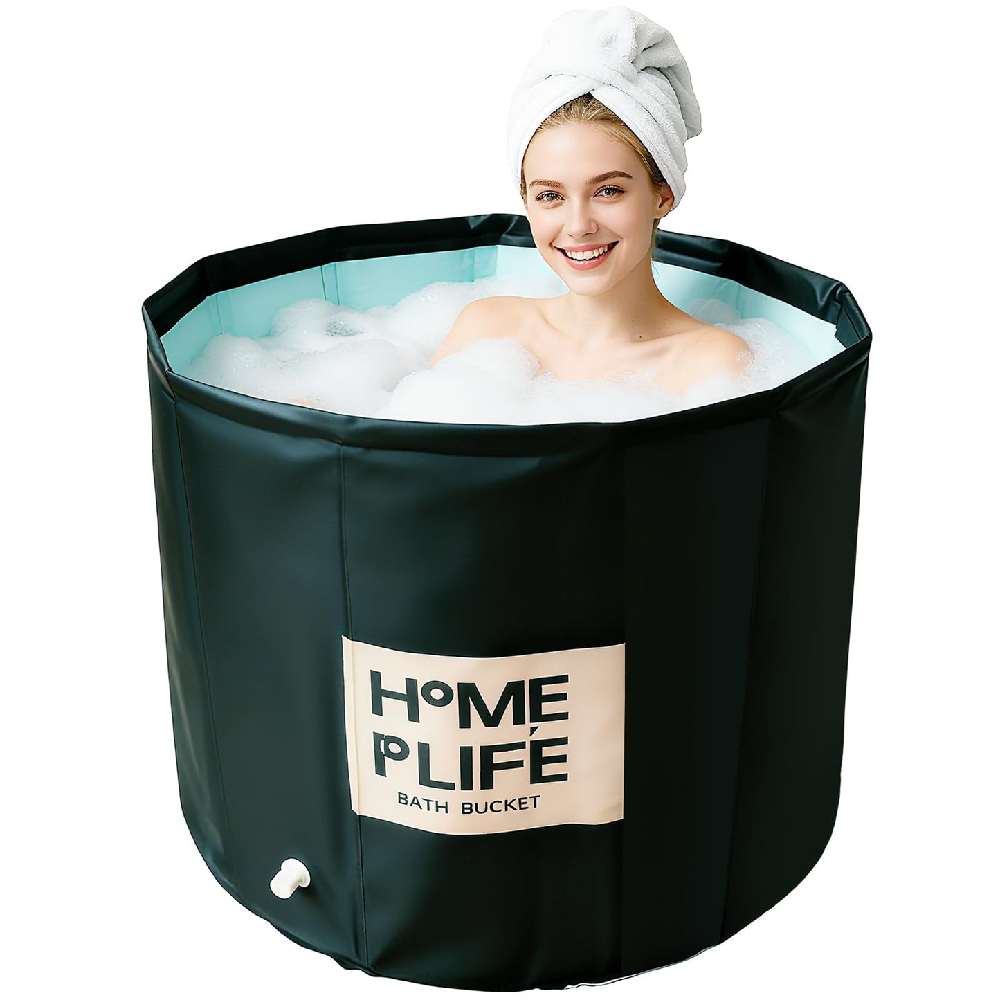 Portable Bath Tub for Adults - Large 88 Gal Foldable Soaking Bathtub for Hot SPA and Ice Bath, Ideal for Fast Muscle Recovery, Cold Water Therapy - No Installation (Ice/Hot Universal)