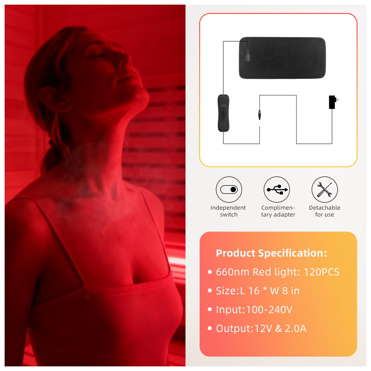 Smartmak Portable Steam Sauna, Personal Steam Sauna Box, Indoor Steam Sauna for Home, with 4L 1600W Steamer, Remote Control, Folding Chair (Orange, 33.8 * 33.8 * 65.7inch)