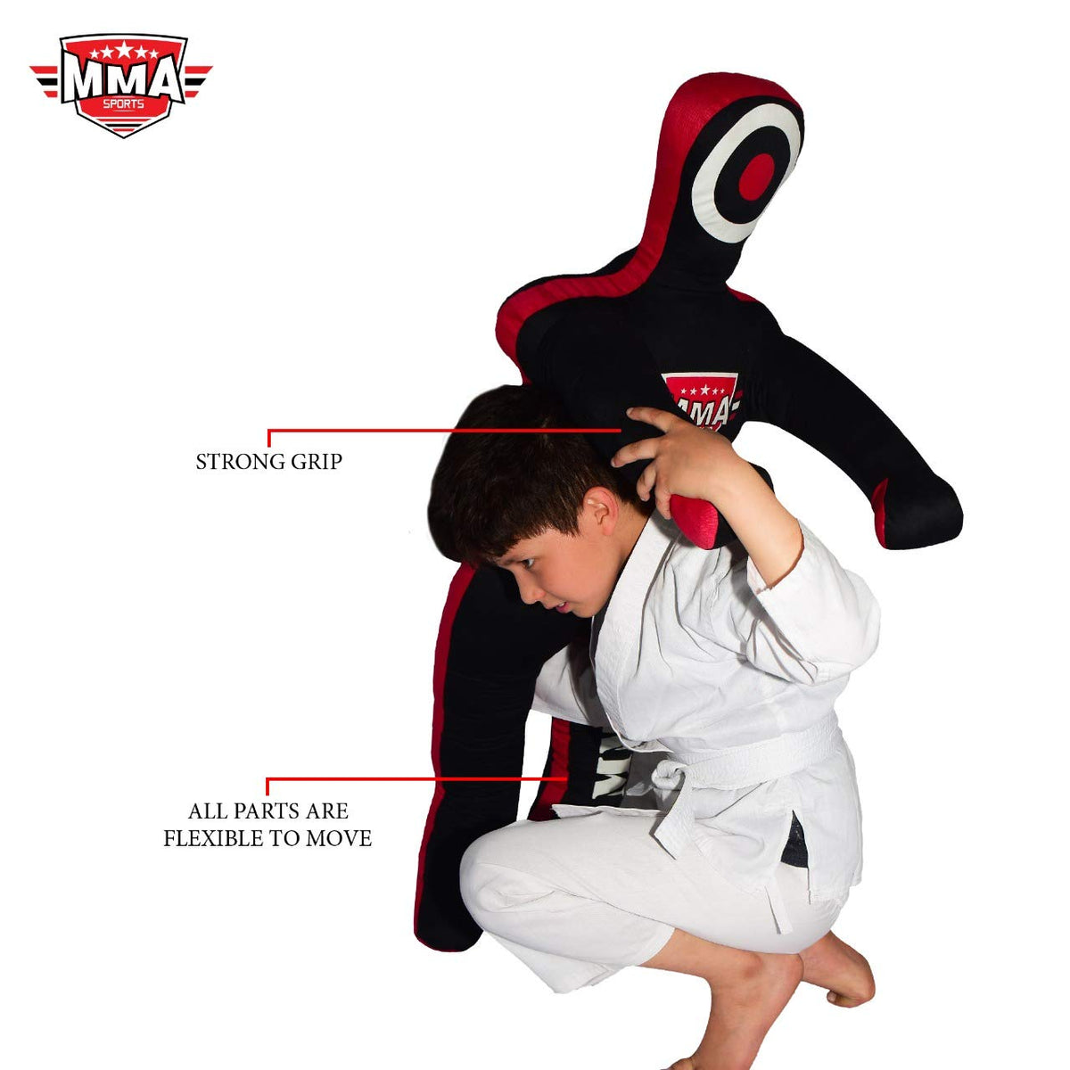 MMA SPORTS Kids Grappling Dummy Brazilian Jiu Jitsu Self Defense Martial Art Boxing Children Youth Wrestling Dummies (36-40 INCHES) - UNFILLED