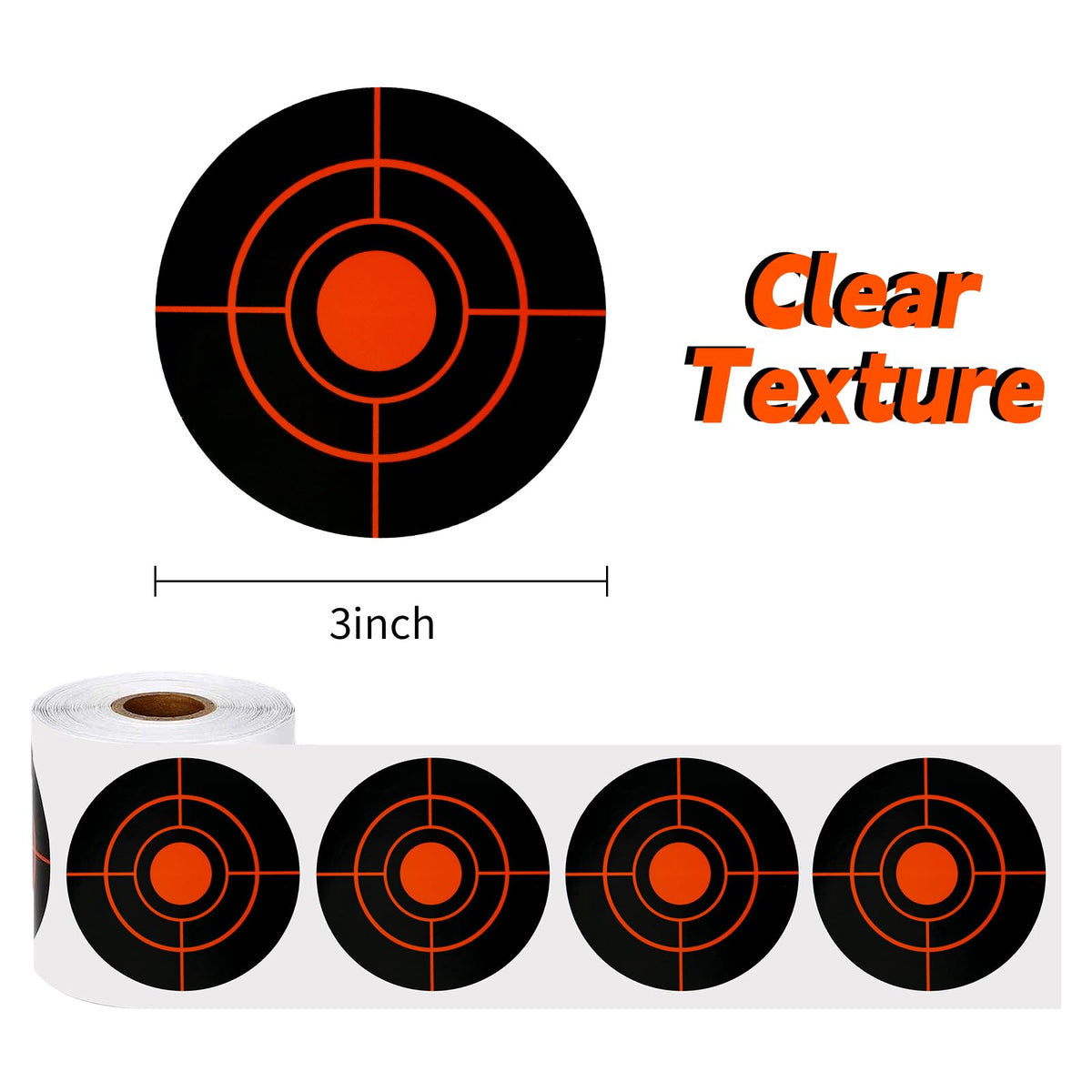 Shooting Targets, 3" Splatter Targets Stickers 250 Pcs Self Adhesive Target for Shooting Range Reactive Paper Gun Target for Airsoft, Rifle, Pistol Shooting Practice, Red