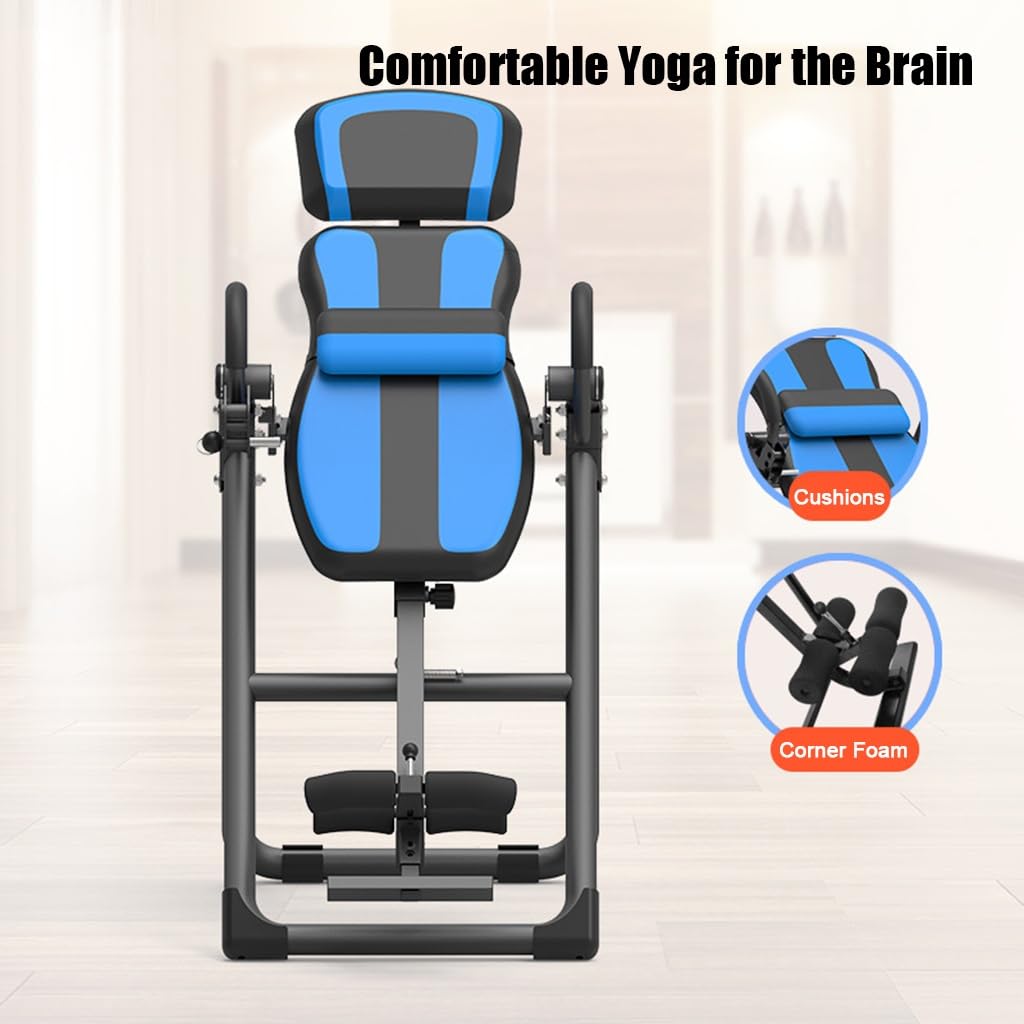 MAgiLL Premium Inversion Table with Removable Head Pillow & Lumbar Support Pad, Heavy Duty - up to 330 lbs