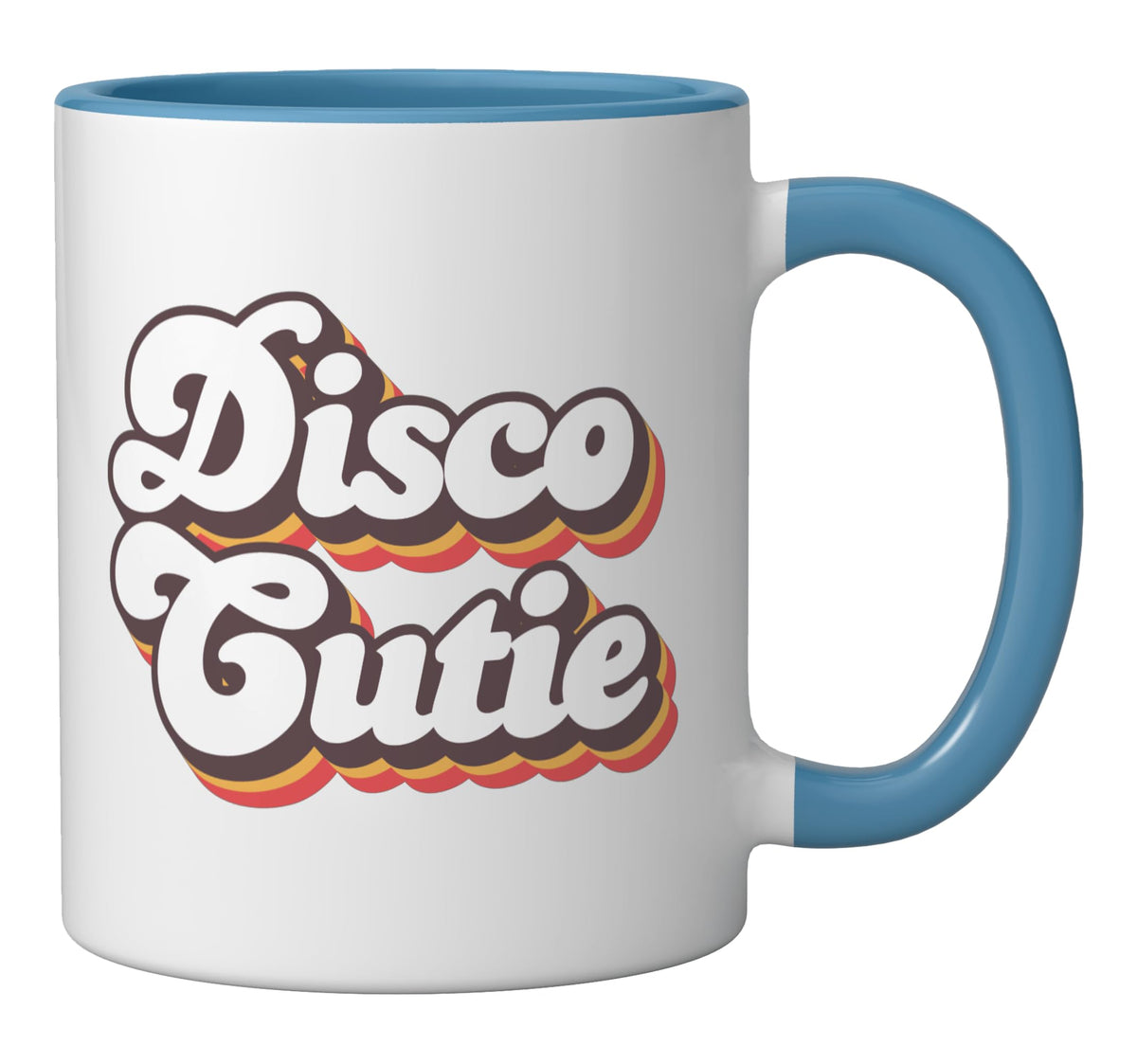 Roller Disco Outfit 70s Costume For Women Ceramic Mug, Blue/White