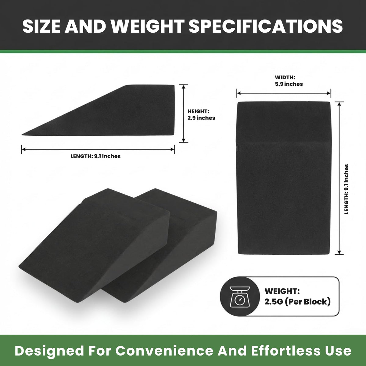 2 Pack Squat Wedge Block for Heel Elevated Squat Weightlifting Calf Stretcher Slant Board for Mobility Balance and Strength Performance