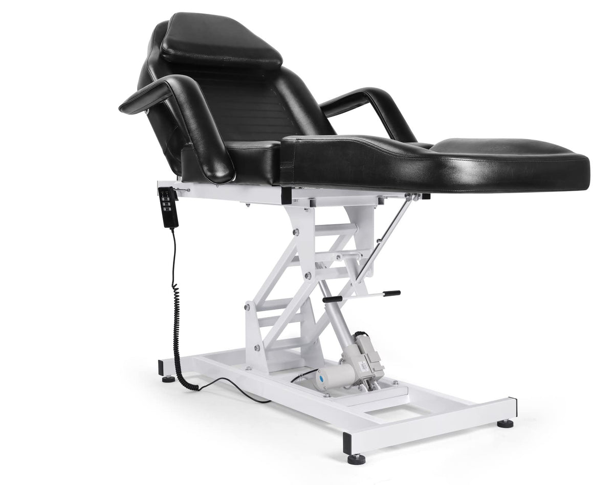 Beautymega Black Electric Beauty Bed Spa Styling Salon Beauty Chairs Massage Hydraulic Pump Cutting Chairs Reclining All Purpose Tattoo Equipment
