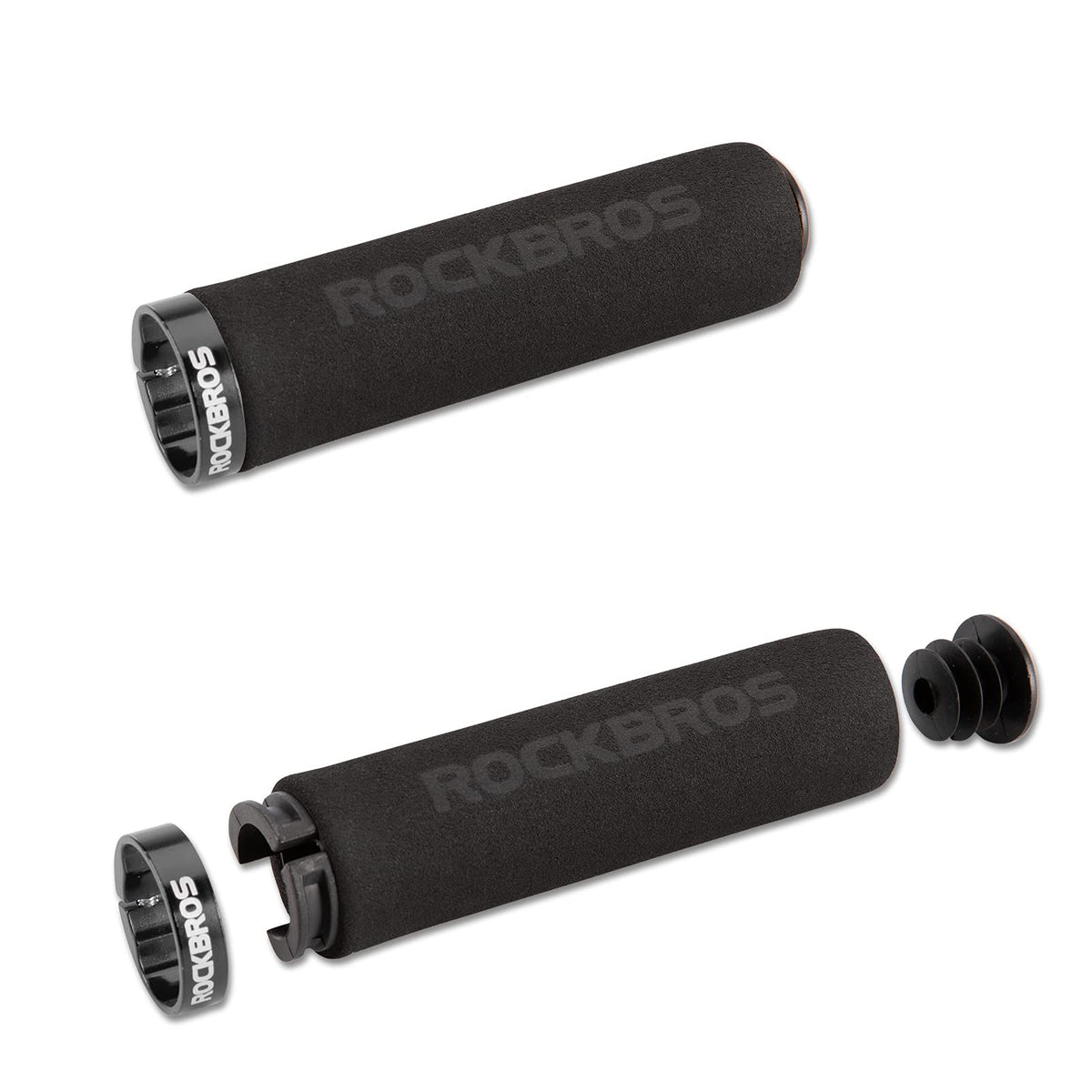 ROCKBROS Bike Grips Foam Single Lock on Bicycle Handle Bar Soft Non-Slip Bike Handle Grips Replacement for BMX Mountain MTB Beach Cruiser Scooter Folding Bike Hand Grip Comfortable Ergonomic