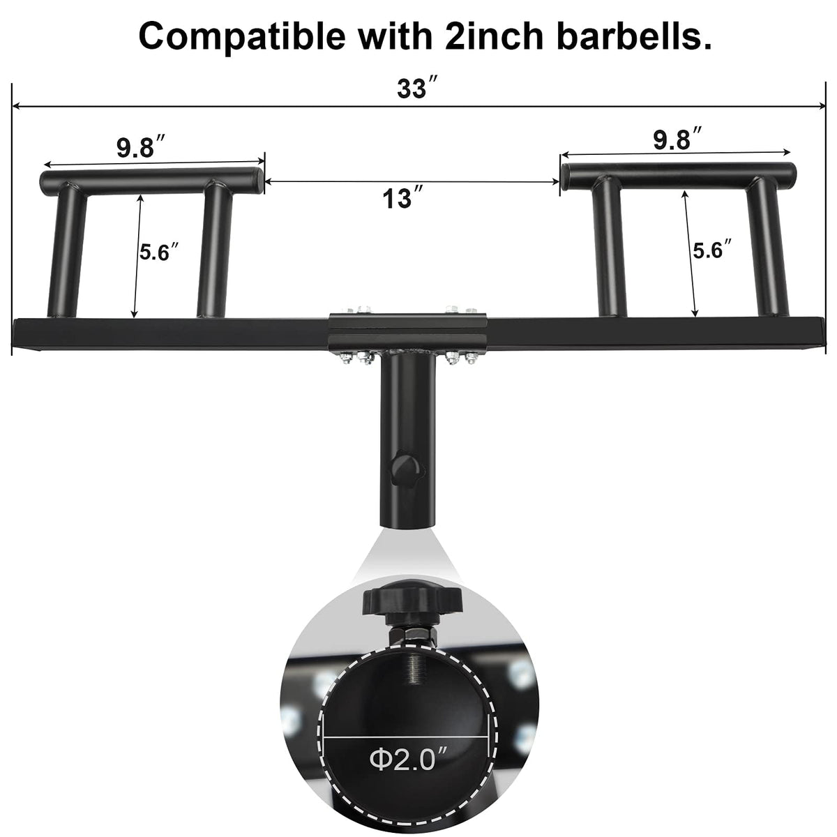 BRTGYM Viking Press Landmine Handle Attachment,for 2inch Olympic Barbell, Heavy Iron Made Home Gym Equipment for Deadlift Squat Row Press Workout