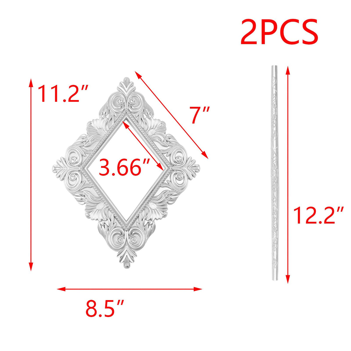 T Tulead 2PCS Rhombus Curtain Tie Backs Plastic Curtain Holdbacks Bling Diamond Window Curtain Tieback Decorative Drapery Holdbacks Silver