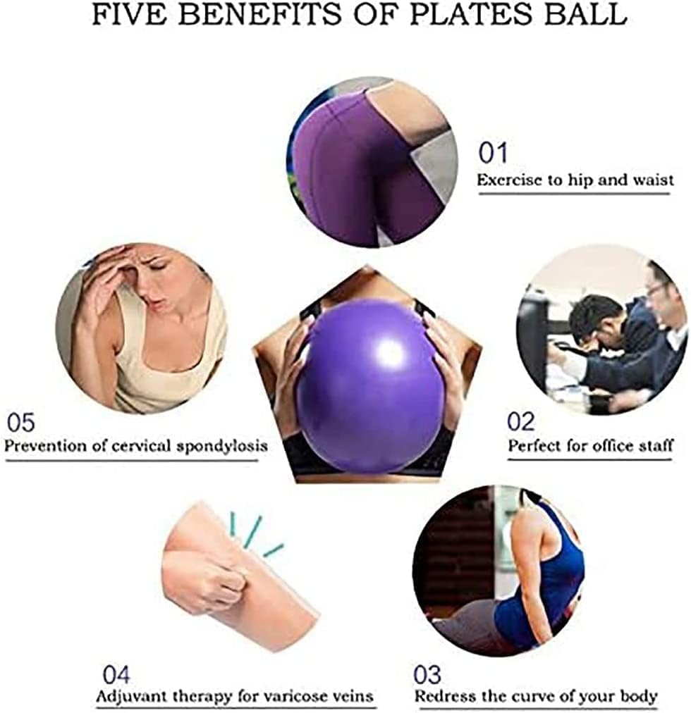 MOMPLUS 6 Inch Exercise Pilates Mini Yoga Balls Barre for Home Stability Squishy Training Physical Therapy Improves Balance Core Strength Comes with Pump(Black, 6 Inch)