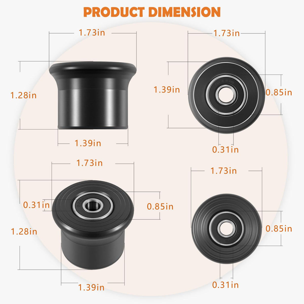 6-Pack Sliding Seat Rollers Replacement for Bowflex Home Gym, Compatible with Blaze, PR1000, Classic, Elite, Motivator 2, Sport & Ultimate 2 Models, Seat Rail Roller Wheels Kit