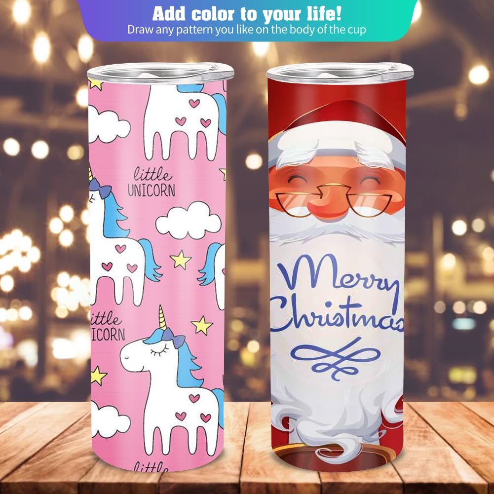 YOUKE OLA 10 Pack Sublimation Tumblers Bulk 30oz - Blanks Straight Skinny Tumbler White Stainless Steel Insulated Sublimation Tumblers Polymer Coating for Heat Transfer with Straws, Lids