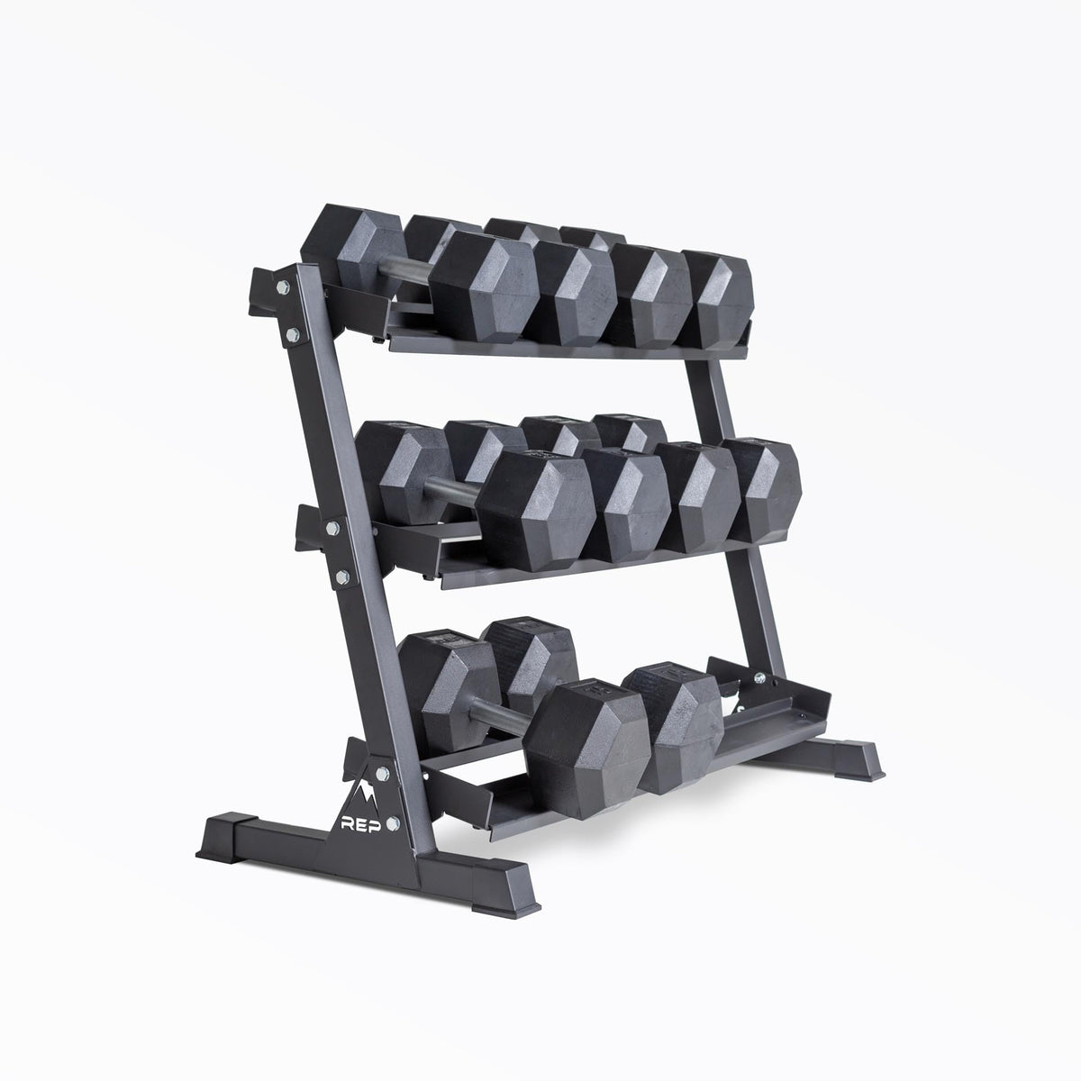 Rep Fitness 55lb-75 lb Dumbbell Set- Rubber Hex, Low Odor, Fully Knurled- Made for Heavy Lifting