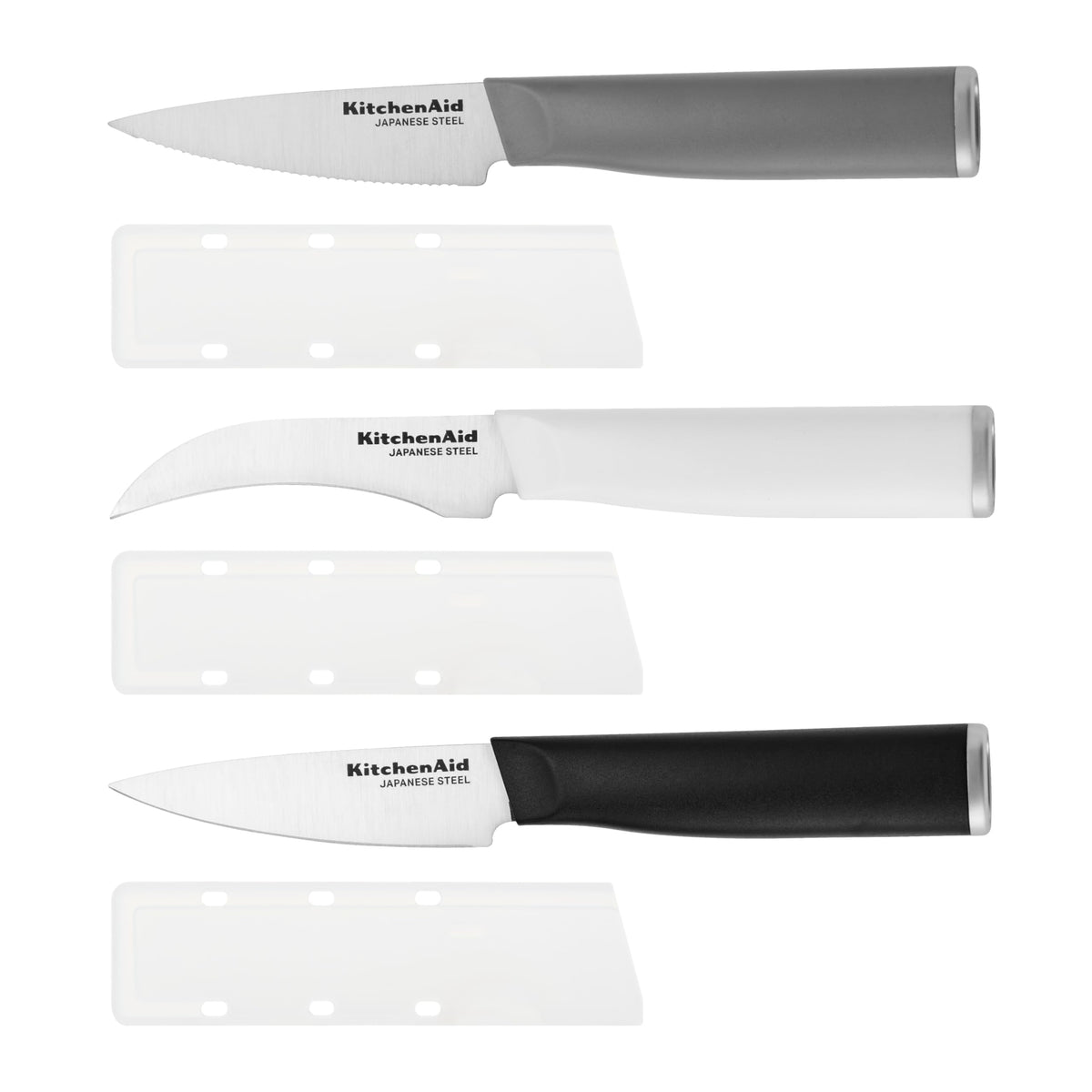 KitchenAid Paring Knife Set, Stainless Steel Kitchen Knife Set, Razor-Sharp Blades, 3 Piece, Multicolor