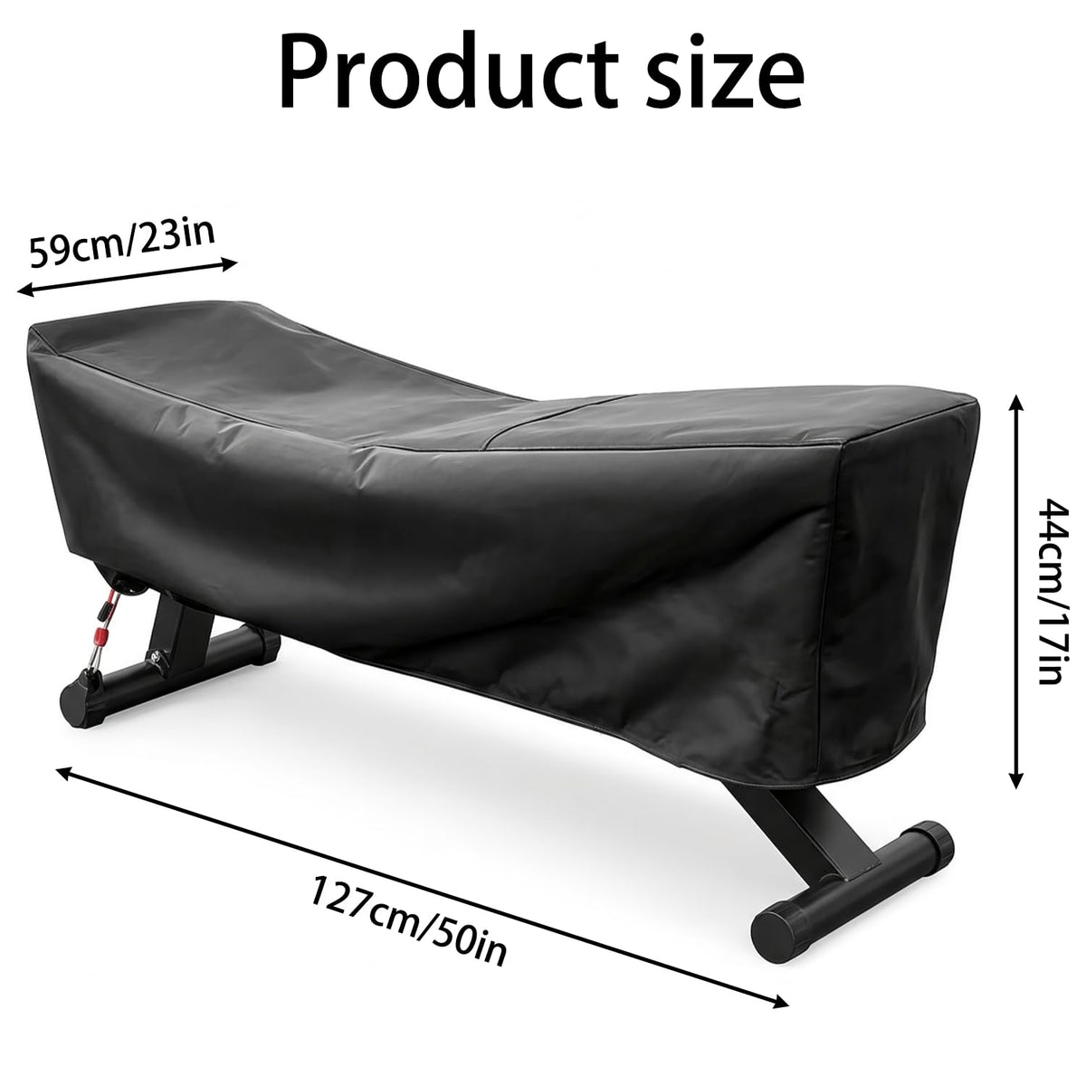 Weight Bench Cover 50" – Waterproof 190T Silver-Coated Polyester Taffeta Workout Bench Cover with Drawstring, Exercise Equipment Protective Cover for Indoor Outdoor Use