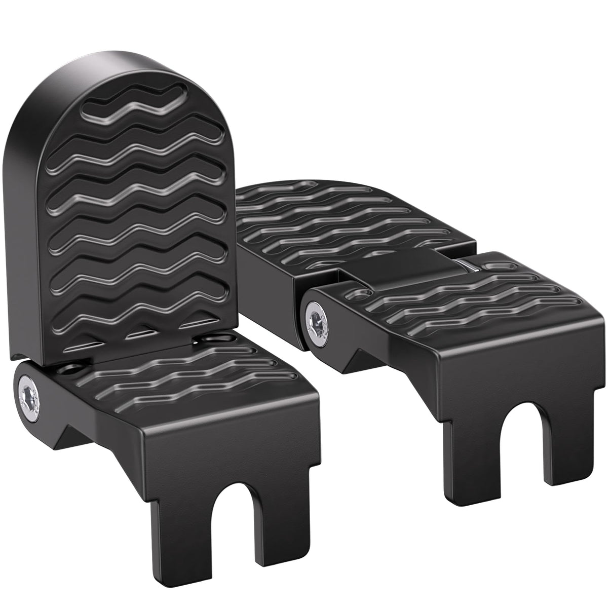 TOBWOLF 2PCS 10MM U Slot Bike Rear Pedals, Aluminium Alloy Bicycle Foot Pegs, Non-Slip Foot Pegs for Passenger, Folding Rear Bike Footrest Pedals for E-Bike, Mountain Bike, Folding Bicycle