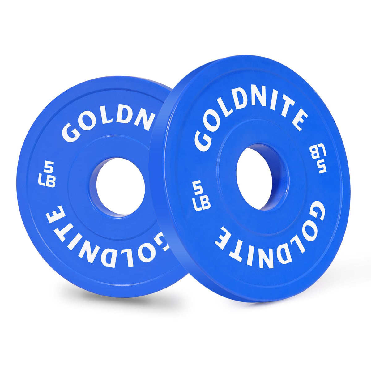 GOLDNITE Change Plates 5LB Set Rubber Coated Fractional Weight Plates Olympic Bumper Plates - Barbell Weights for Strength Training, Crossfit, Home Gym Workouts Powerlifting