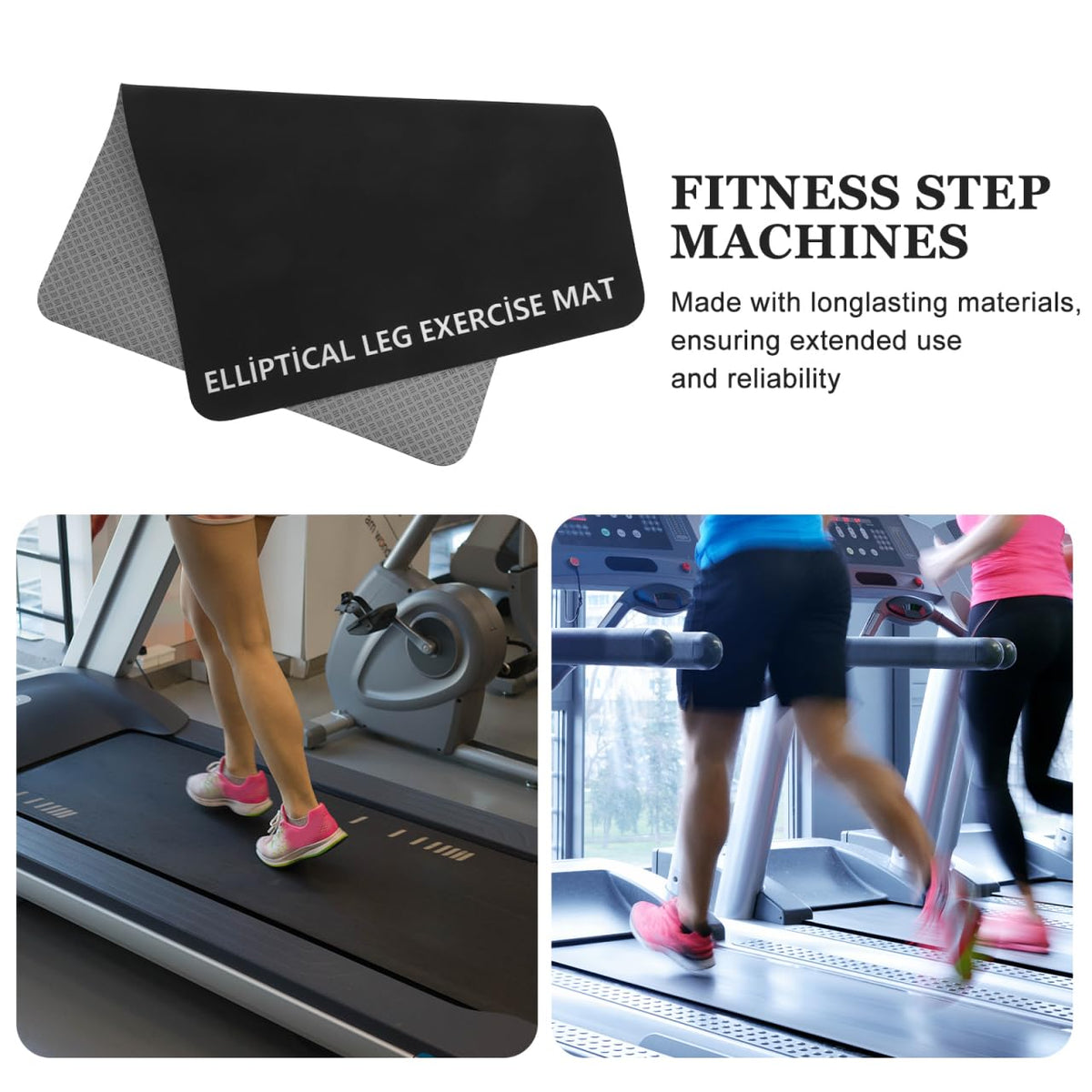 Totority Shock-Absorbing Treadmill Mat 6.29In Black – Noise & Vibration Reduction for Home & Office Gyms, Floor Protector Compatible with All Treadmill Models