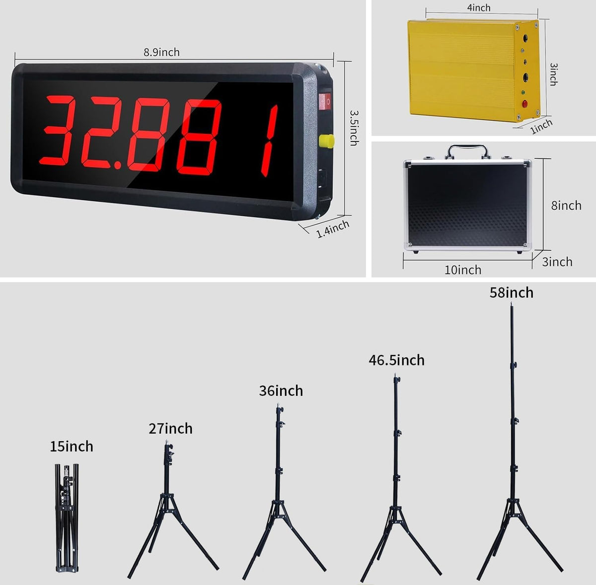 Ousmile Wireless Laser Timer for Sprints, Laser Sprint Timer System for Track 40 60 Yard Dash, Race Clock Stopwatch for Running Speed Tranning(2 Sets, High Stand)