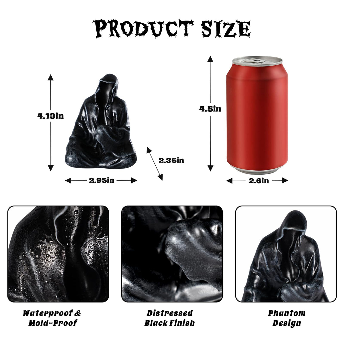 Gothic Home Decor Grim Reaper Statue Bathroom Halloween Decor Toothbrush Holders for Bathrooms Goth Pen Display Stand