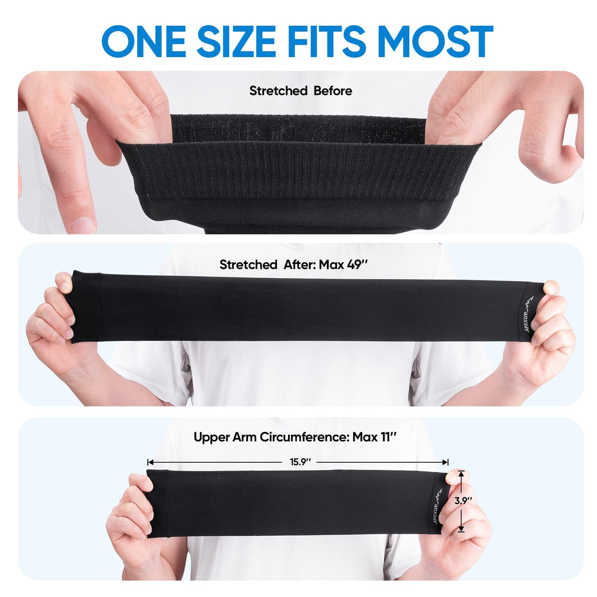APEXUP Cooling Arm Sleeves for Men Women, UV Sun Protection UPF 50, Sports Compression Arm Sleeves for Outdoor (4PK, Black)