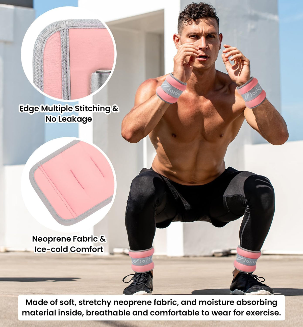 Ankle Weights, Wrist Leg Arm Weights for Women Men Kids with Adjustable Straps, Strength Training Weighted for Jogging, Running, Walking, Fitness, Gym Workout - 3LBS Pair (1.5 LB Each Weight), Light