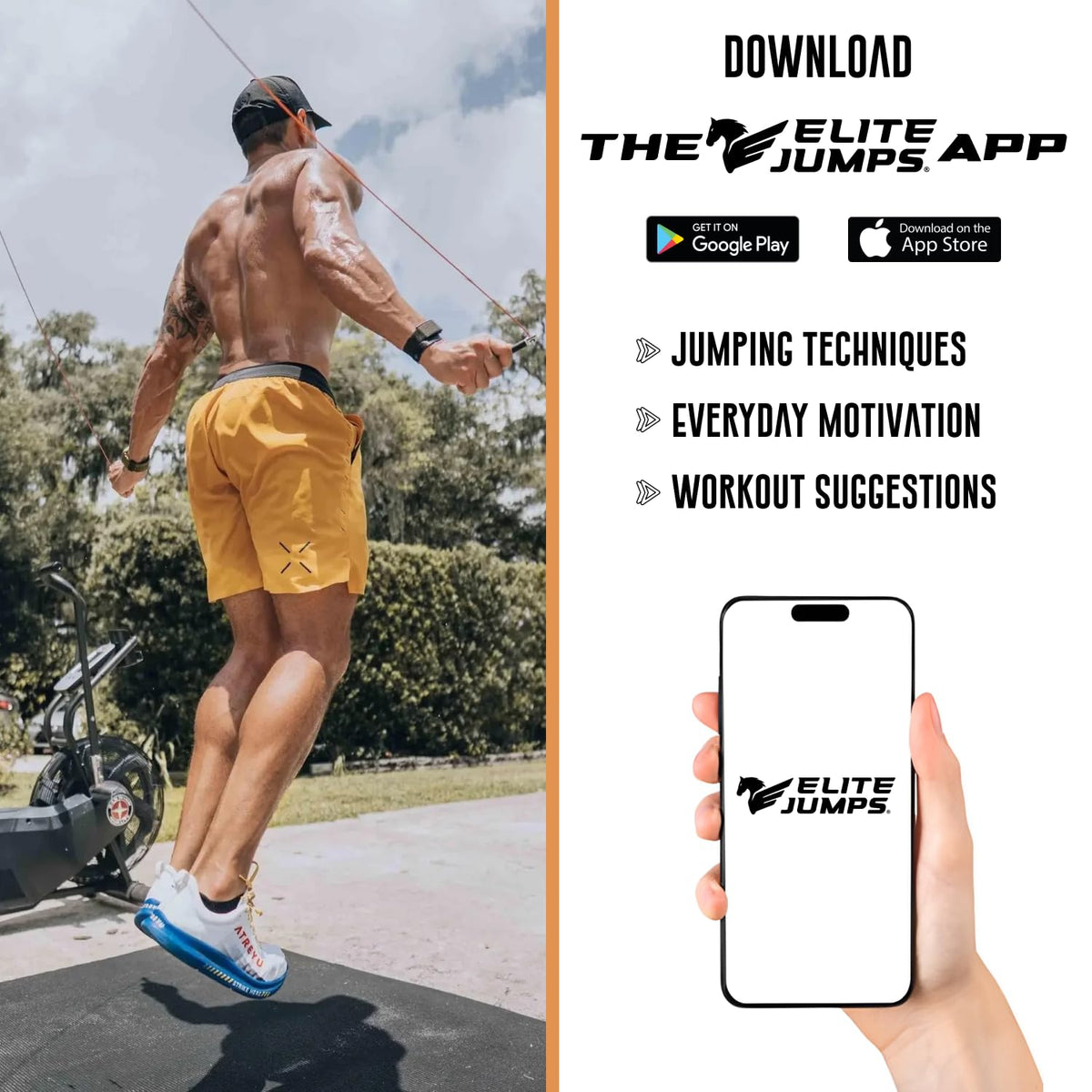 Elite Jumps Boxer 3.0 Jump Rope – Professional Boxing Workout Equipment | Tangle-Free PVC Rope with Smooth Action Handles & Slip-Resistant Grips for Fitness & Cardio Training