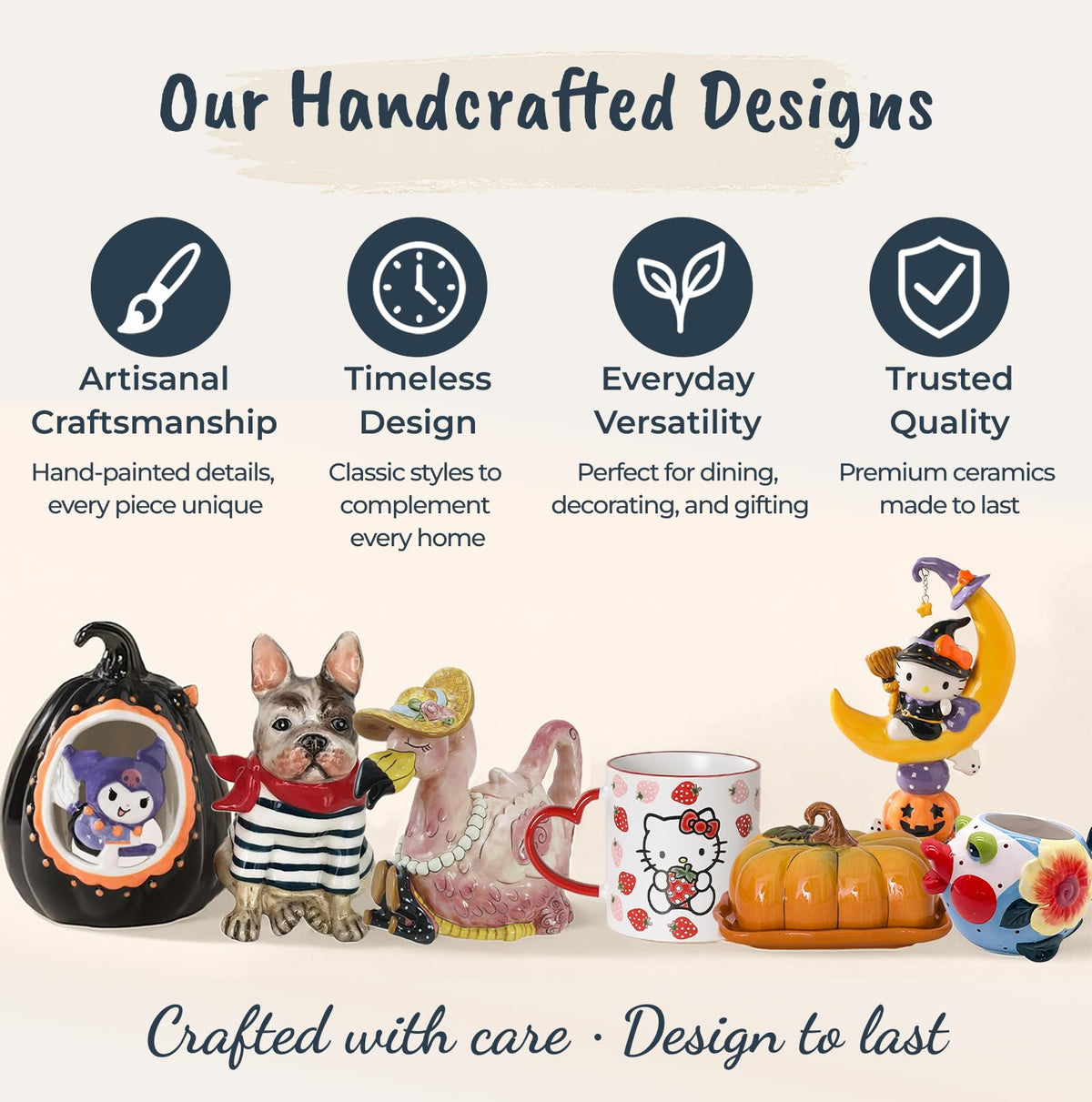 Blue Sky Clayworks Hello Kitty Bewitching Halloween Figural Mug and Lovely Figurine Gift Set, 2-Pieces, Kitchen Accessories, Sanrio, Ceramic