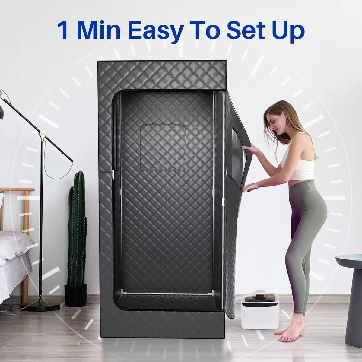 YXKJZHF Portable Steam Sauna Box, Cotton Thicken Personal Sauna Tent Kit for Home Spa, Indoor Sauna Relaxation with 2.6L Steam Generator