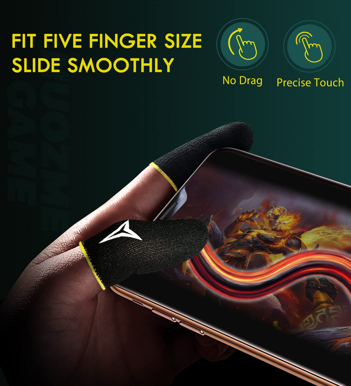 15 Pack 3 Colors E-Sports Light Model Gaming Finger Sleeves, 0.15mm Superconducting Nanofibers, Smooth Feel, Anti-Sweat, Extremely Thin, Fit All Touchscreen Devices