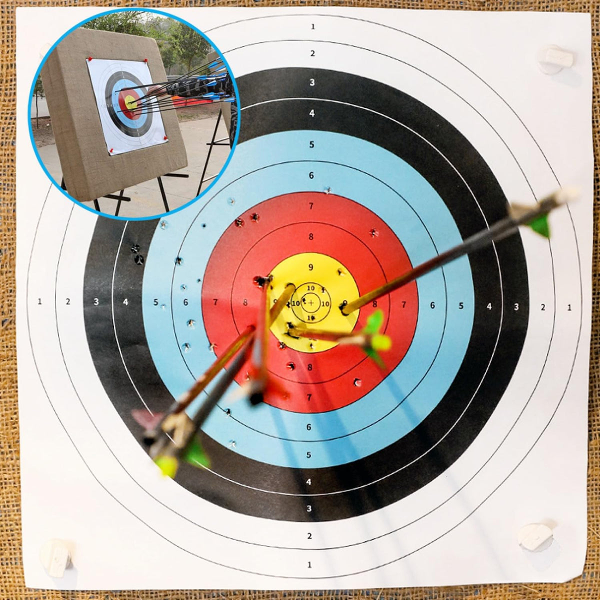 SenseYo 15 Pcs Standard Archery Targets Paper for Backyard, 16 Inch 10 Rings Bow Arrow Targets for Hunting & Archery Targets, Target Practice Accessories