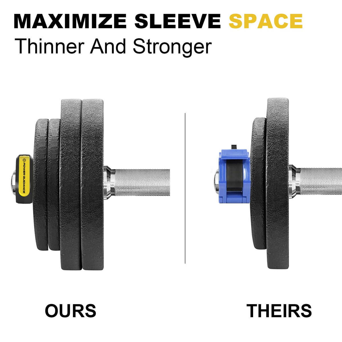 POWER GUIDANCE Barbell Collars Barbell Clips, ONLY for 2 inch Olympic Barbell Clamps,Non-Slip Weight Clamps Quick Release Barbell Collar for Workout Weightlifting, Gym equipment accessories