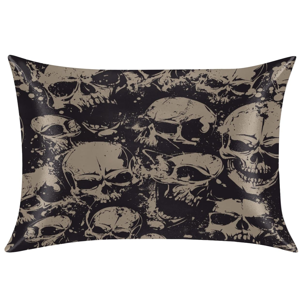 Skull Satin Silk Pillowcase for Hair and Skin Pillow Cases Standard Size