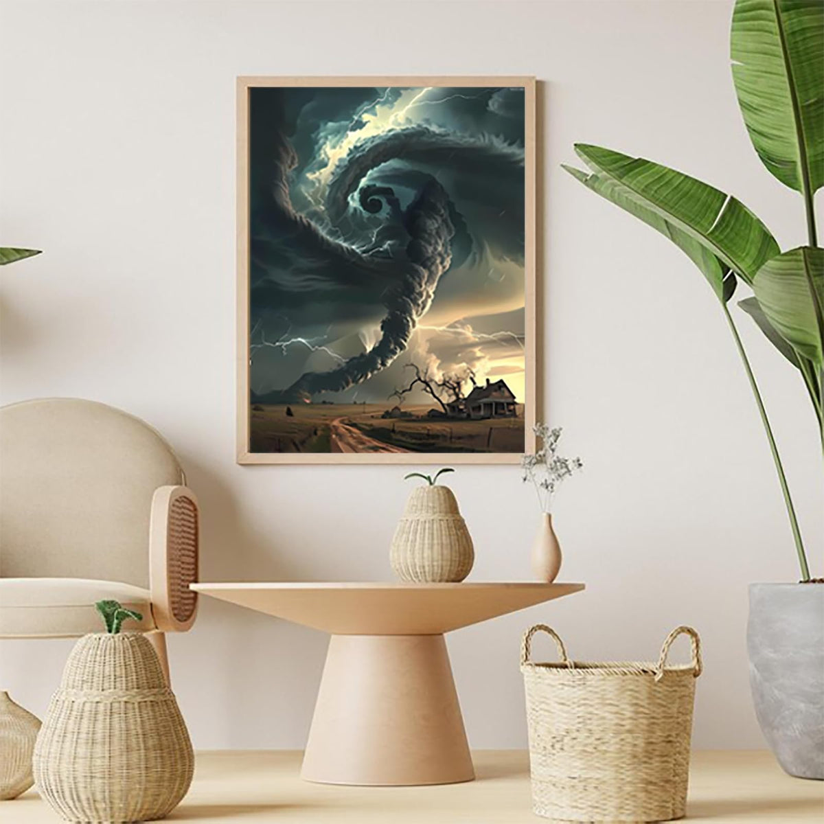 KAYEIUU Tornado on The Farm Diamond Painting Kit for Adult Diamond Painting Kit for Adult Tornado 5D Diamond Dots Kits Painting Crafts for Home Decor 12x16 inch