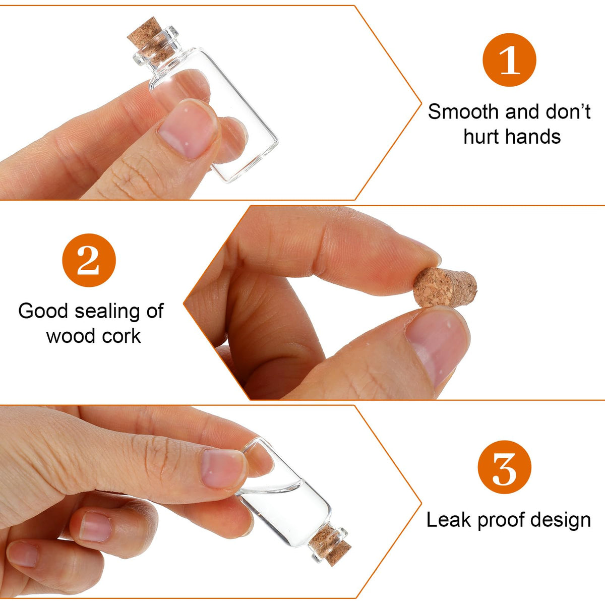 HOFURME 200 Pcs Tiny Jars with Cork Lids, 4ml Mini Glass Bottles with Cork - Clear Small Vials for DIY Crafts, Wedding Favors, Party Decorations, Spell Jars & Message Bottles