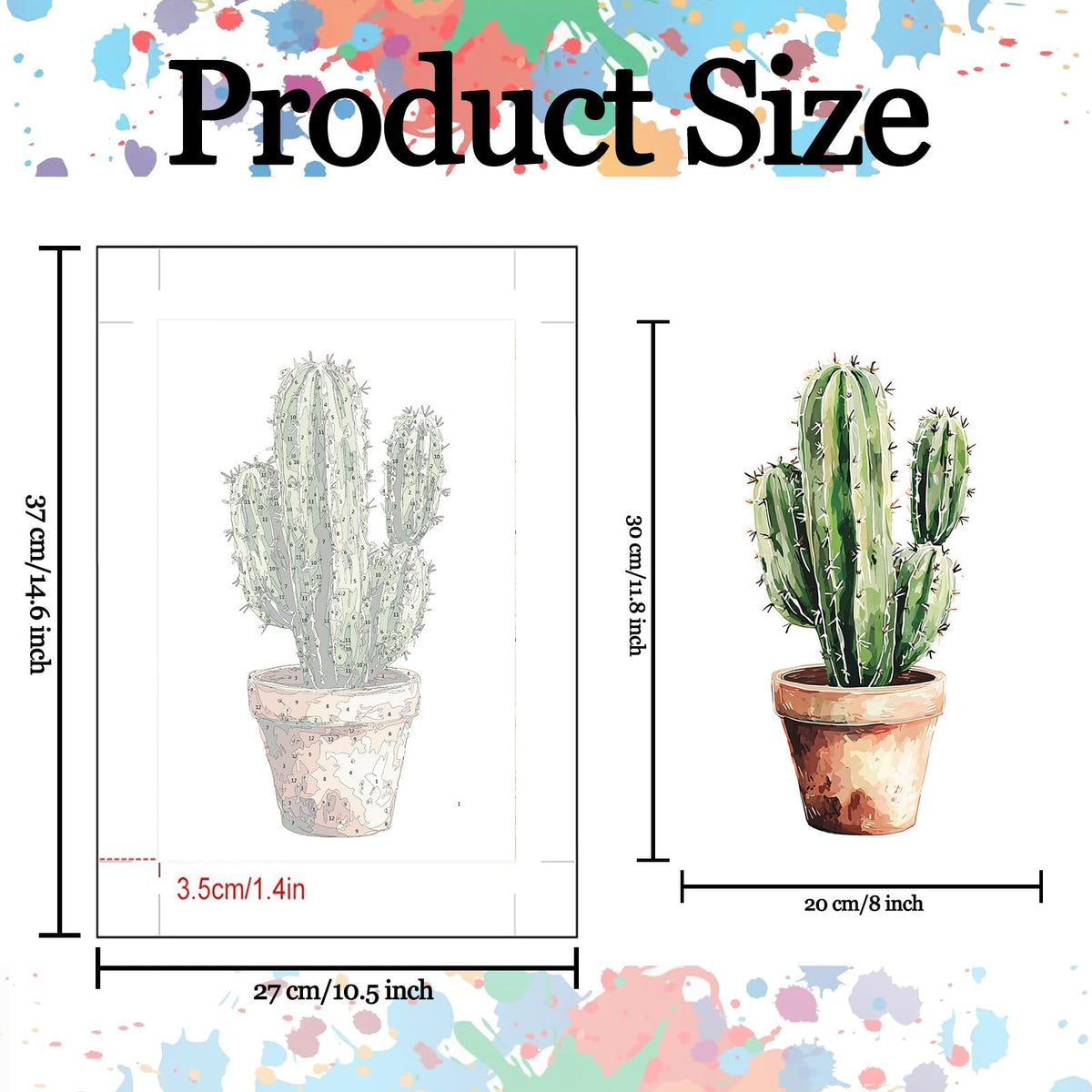 6 Pack Plant Paint by Numbers Kit for Adults Beginners 8x12 Inch, Potted Green Plant Paint by Number Kits on Canvas Without Frame, Easy DIY Acrylic Painting by Numbers for Home Wall Decor Gift