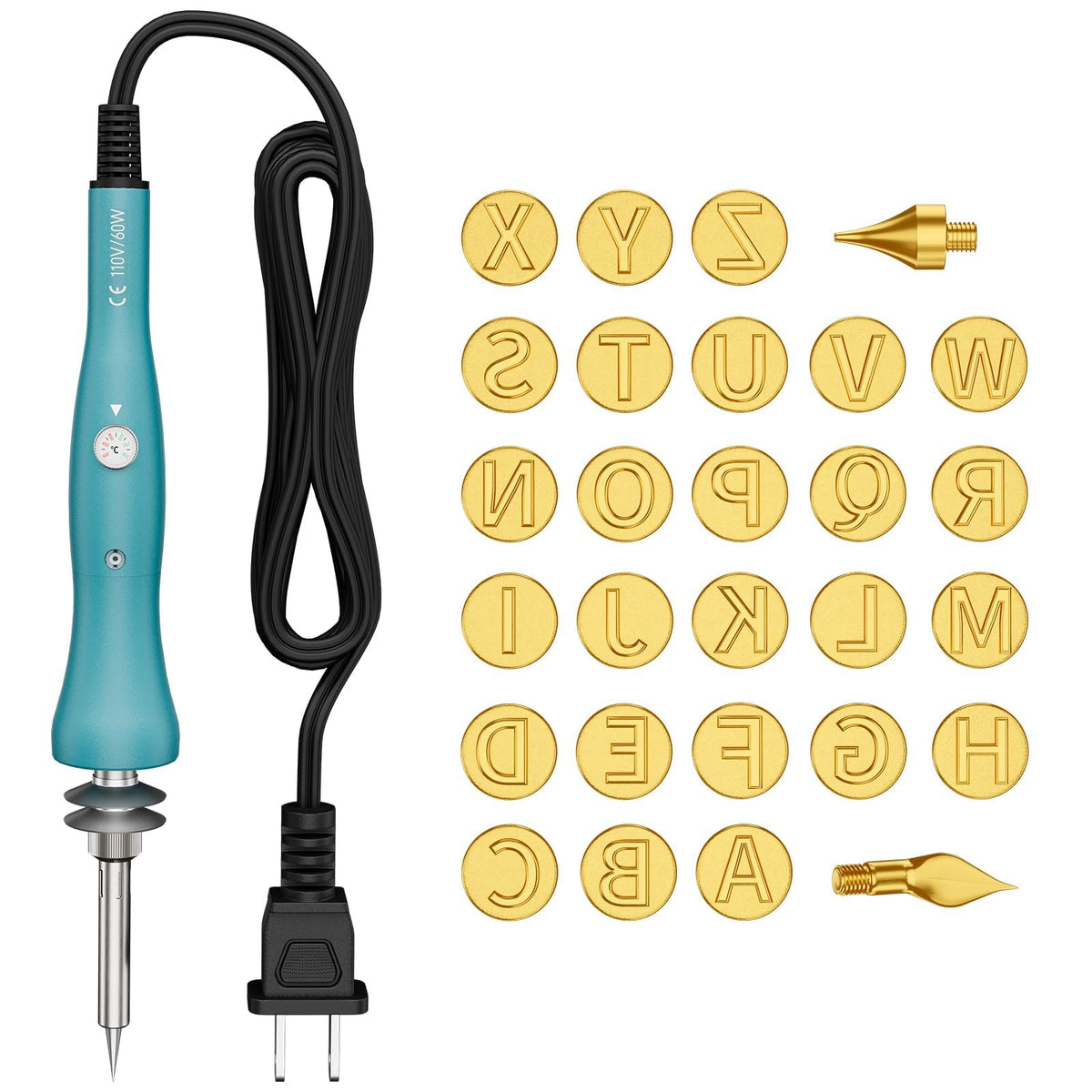 Wood Burning Tool,60W Soldering Iron with 33pcs Interchangeable Tips,38-in-1 Adjustable Temperature,Solder Wire,Stand,Pump,Soldering Wood Burning Kit