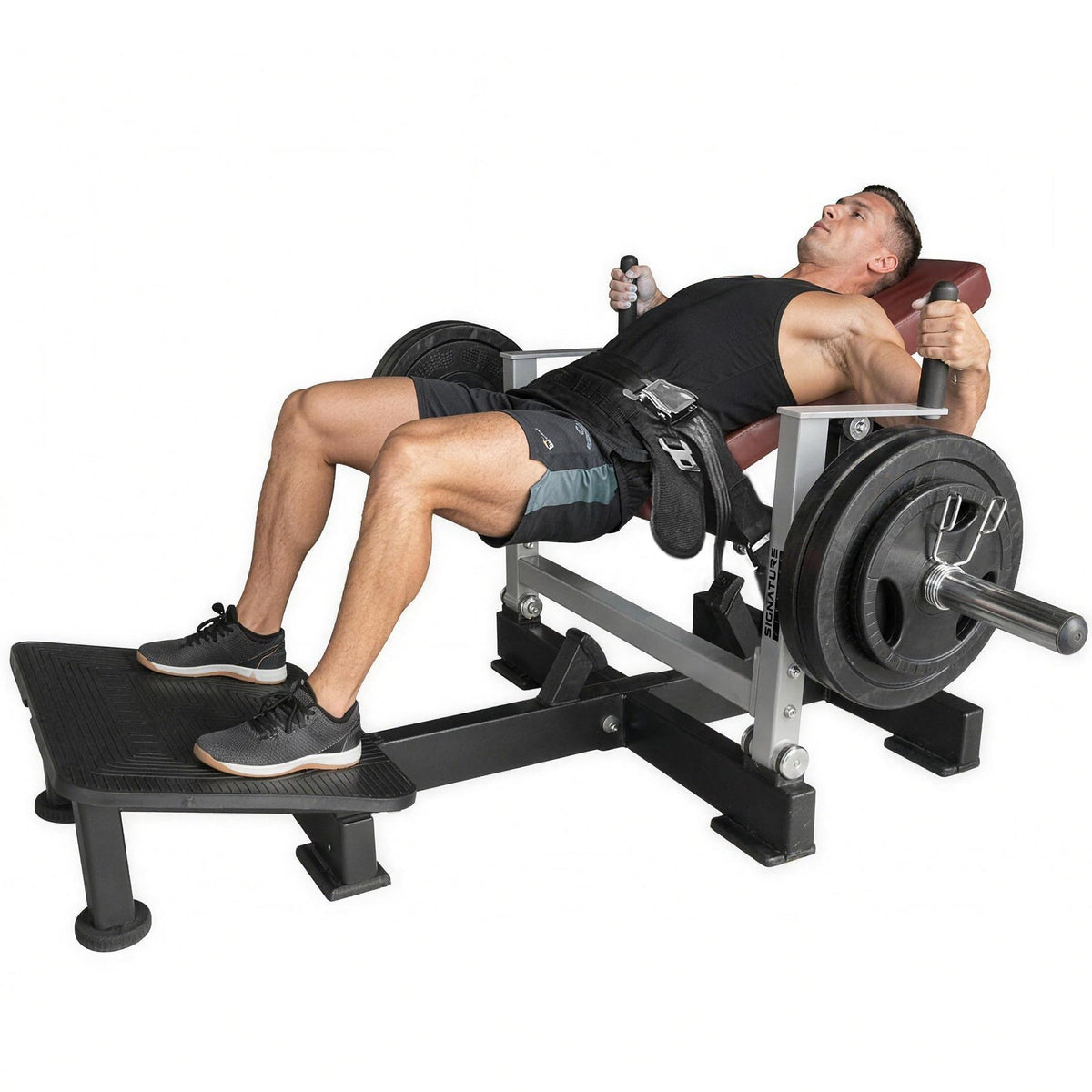 Signature Fitness Glute Bridge Plate-Loaded Hip Thrust Machine for Butt Shaping and Building Glute Muscles