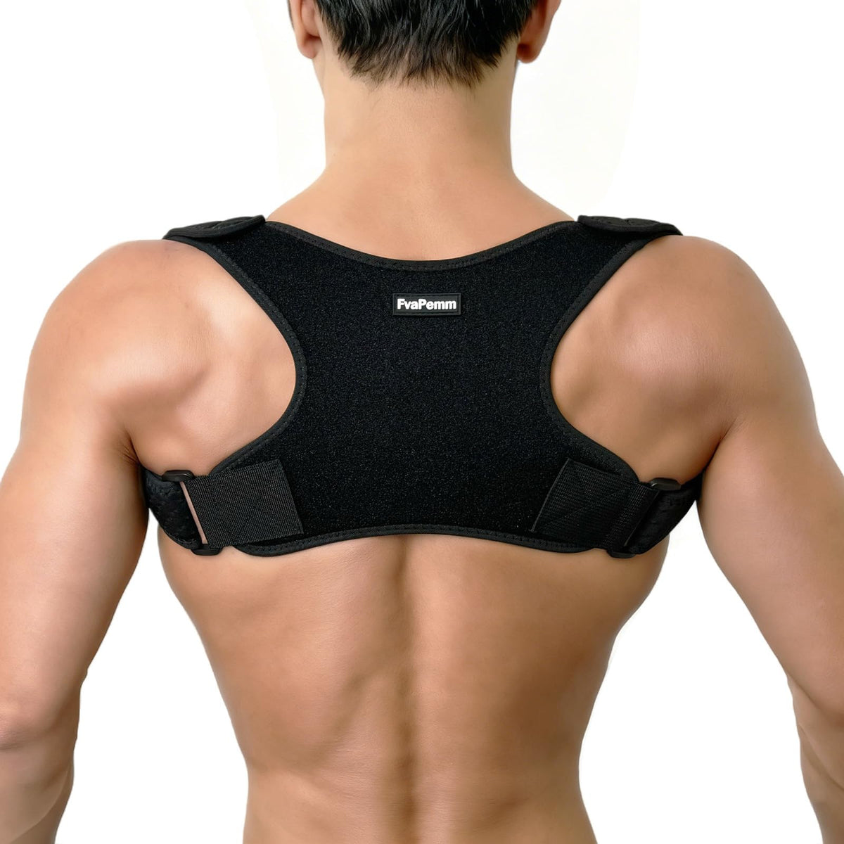 FvaPemm Posture Corrector for Women Men, Copper Upper Back Brace, Back Straightener Support Correcting Hunchback and Bad Posture, Back Pain Relief for Neck, Shoulder, Clavicle, Black, L/XL