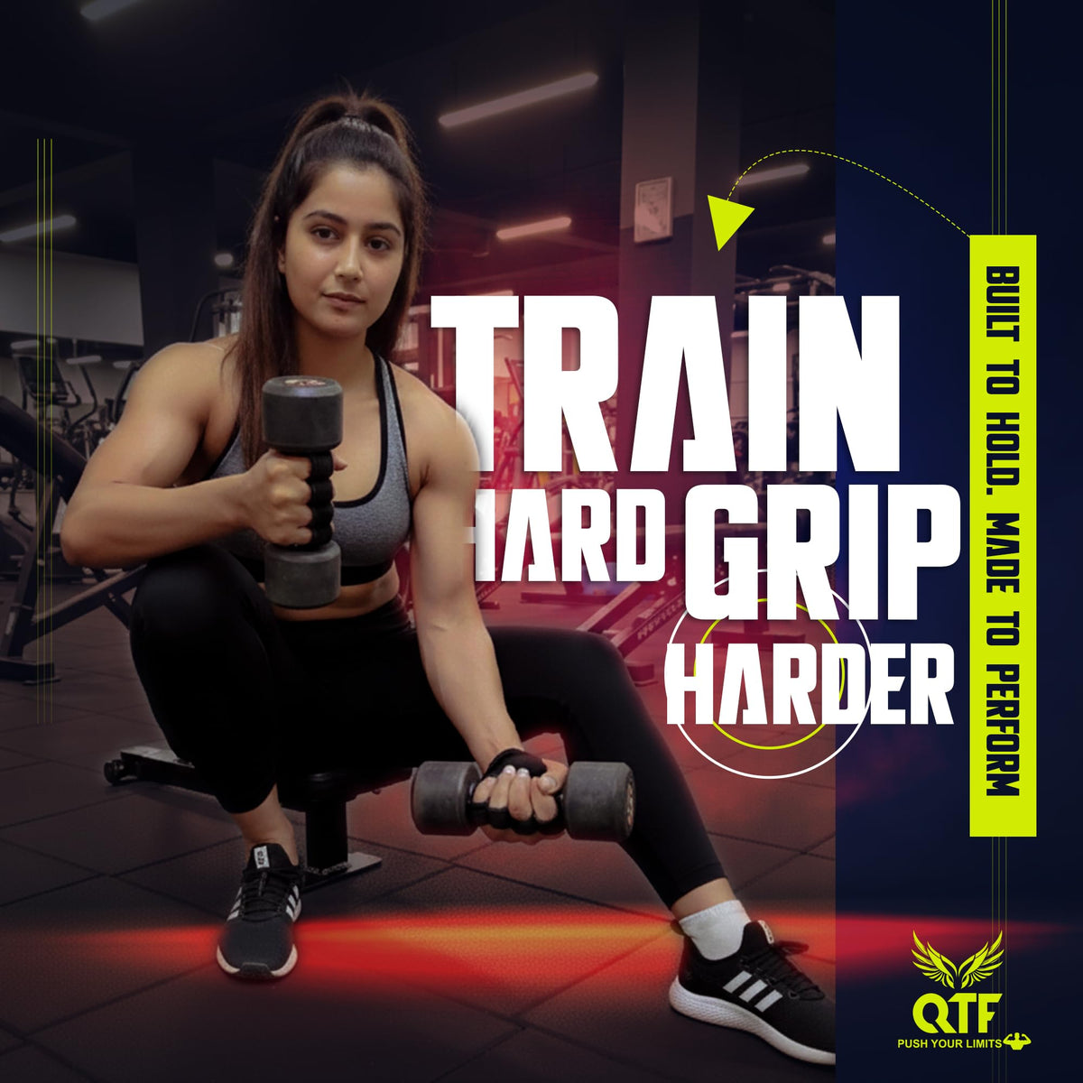 QTF Lifting Grips for Weightlifting Rubber Gloves Gym Palm Protector Grip Pads Replacement of Workout Gloves for Men & Women - Pads for Gym Weightlifting, & Pull Ups (Grey)